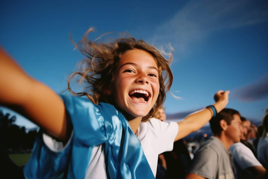 enfant heureux plan moyen